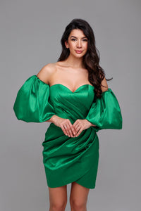 green formal dress mini Simple Green Short Mini Prom Dress for Teens Semi Formal Dress